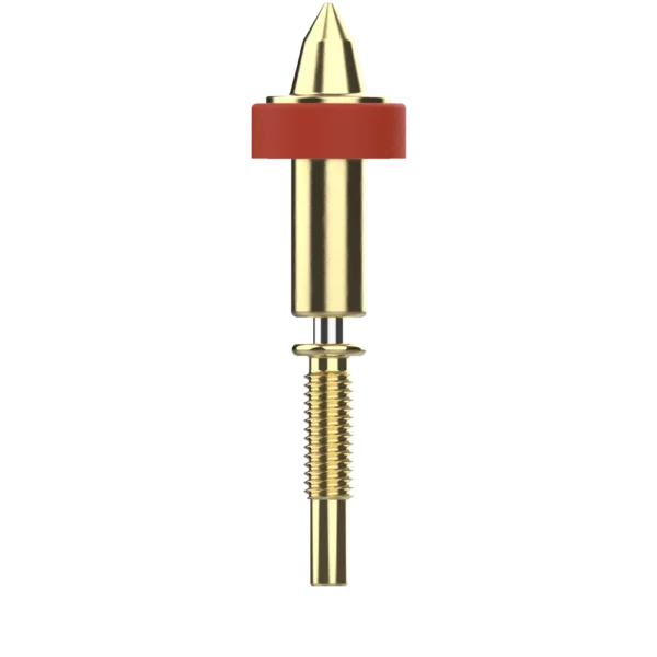 Revo Belt Nozzles: Gold-colored nozzle with red ring, ideal for 3D printing, Revo Belt Nozzles.