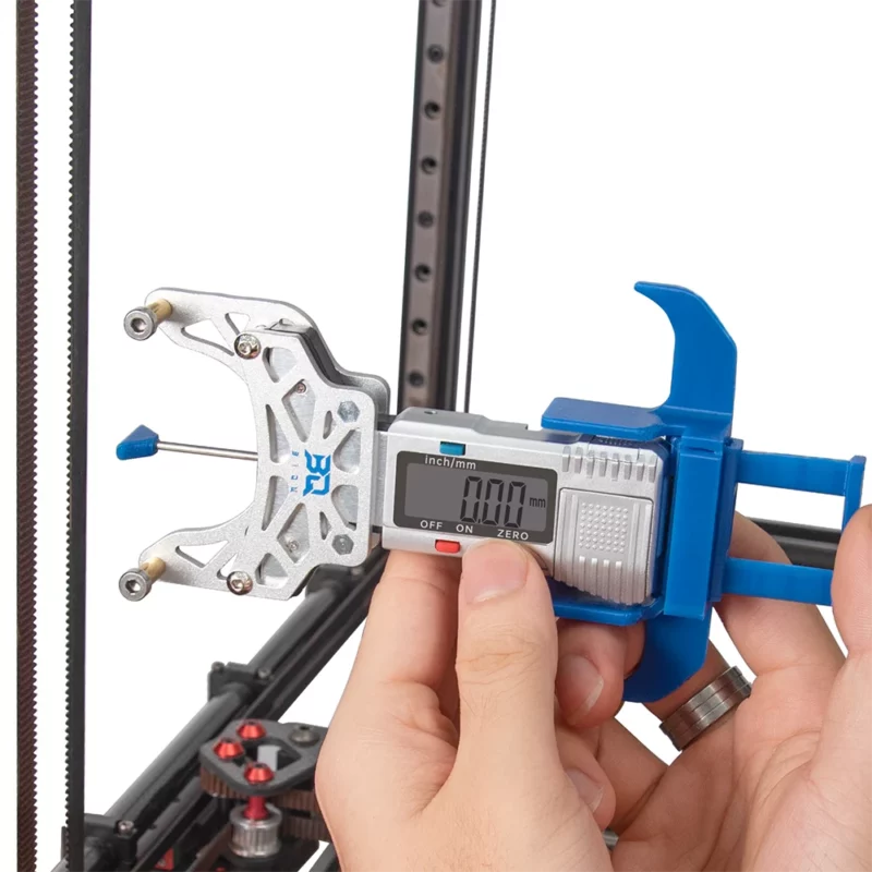 Belter High Precision Belt Tension Tool Digital Display showing 0.00mm. Digital Belt Tension Tool for 3D printers.