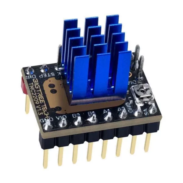 Bigtreetech TMC2209 V1.3 Stepper Motor Driver with blue heatsink for 3D printer or CNC. Includes TMC2209 stepper motor driver.
