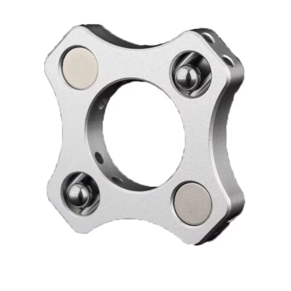 Mellow Custom NF WobbleX coupling. Silver metal part with ball bearings and magnets for 3D printer Z-axis.