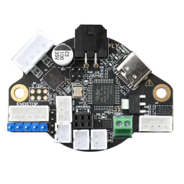 Mellow Fly-SHT Board/Fly-UtoC Board for Klipper PT100: Black circuit board with connectors, USB, and components.