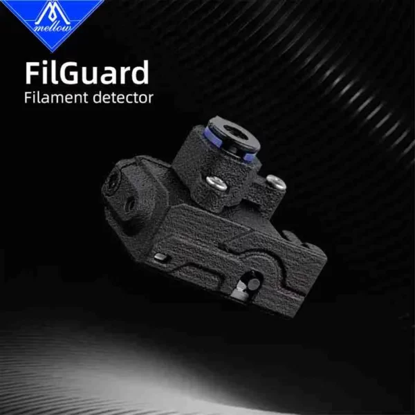 FilGuard Filament detector for VZ-Hextrudort, a black 3D printer filament detector