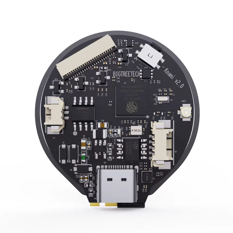 BigTreeTech KNOMI V2.0 circuit board with USB-C, antenna, and electronic components. For Voron Stealthburner.