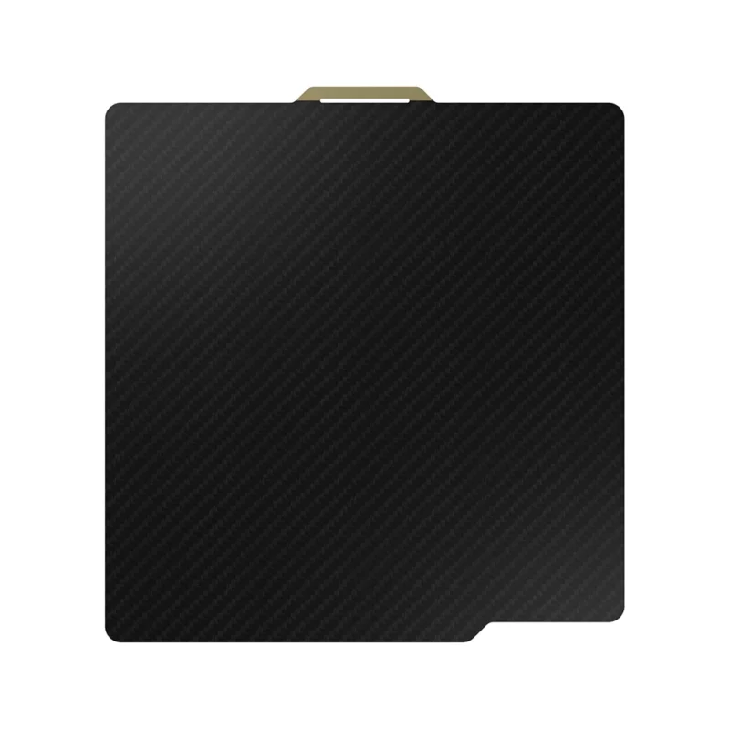 Panda Buildplate Textured & smooth PEI with carbon fiber texture and handle, ideal for 3D printing.