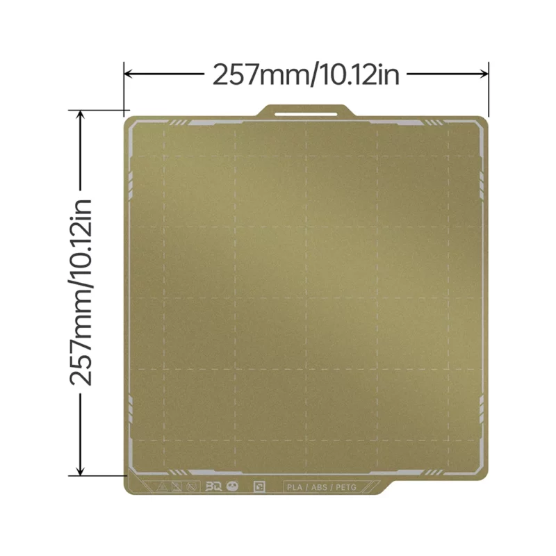 Panda Buildplate Textured & smooth PE build plate, 257mm x 257mm, compatible with PLA, ABS, PETG 3D printing