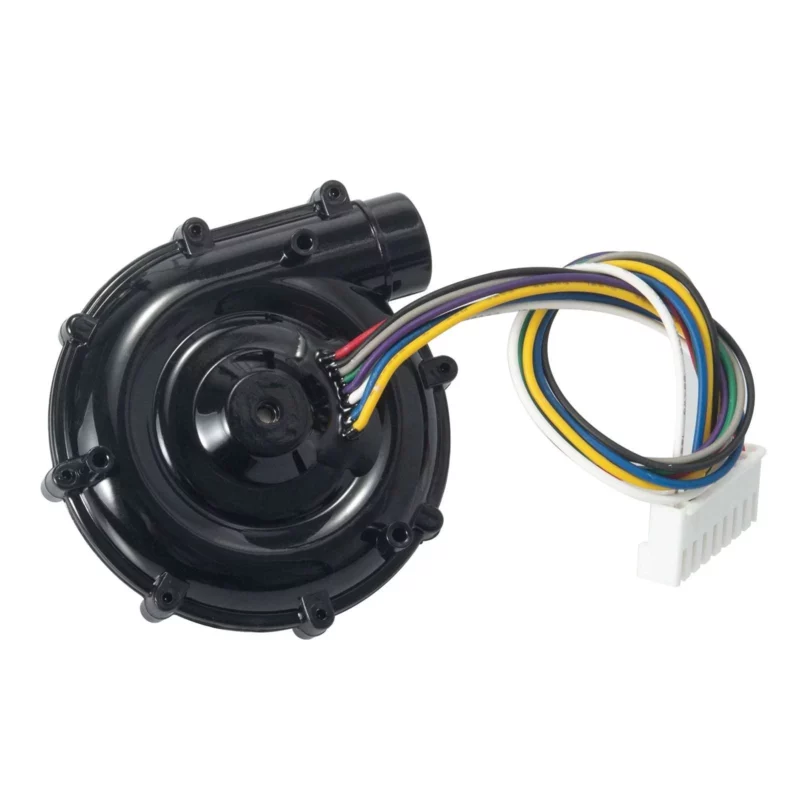 BIQU Universal Turbo Kit: Black Universal turbo fan with multi-colored wires and connector, ideal for 3D printing