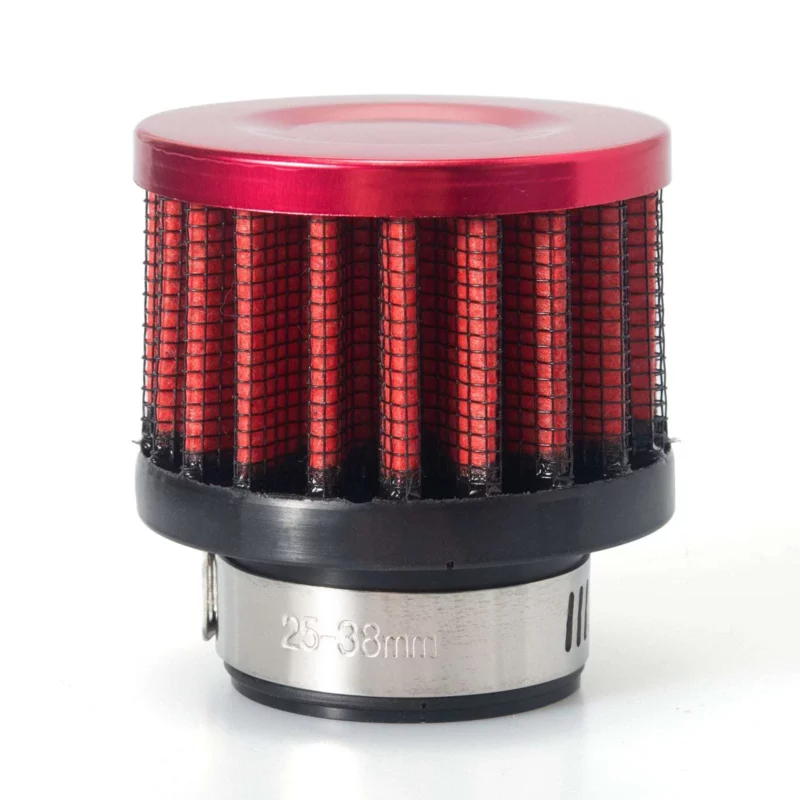 BIQU Universal Turbo Kit: Universal air filter with red filter element and metal clamp for improved engine performance