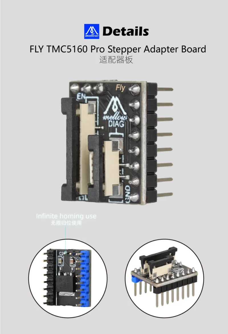 Mellow Fly 24V Stepper Motor Driver - TMC5160 Pro V1.5 StepStick, SPI Silent, for 3D printer control.