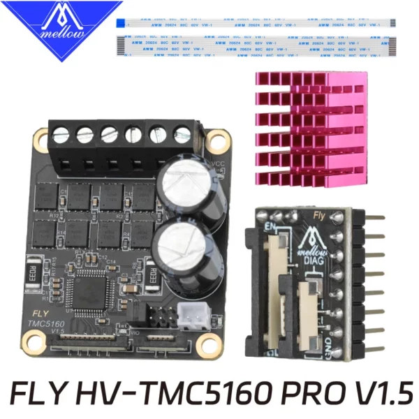 Mellow Fly 24V/48V HV TMC5160 Pro V1.5 Stepper Motor Driver StepStick SPI Silent, ideal for 3D printers and CNC machines.