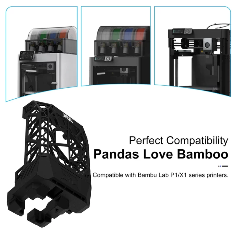 BIQU Panda Jetpack 3D printer front cover, lightweight hollow design. Compatible with Bambu Lab P1/X1 series printers.
