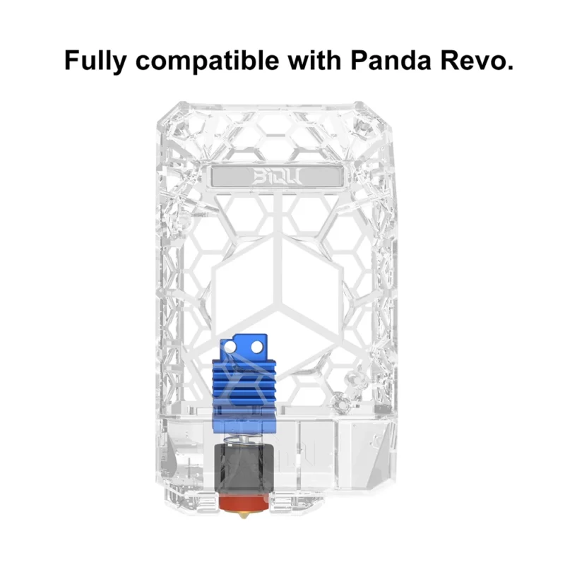 BIQU Panda Jetpack: Lightweight hollow design Bambu extruder front cover with integrated cooling fan duct. Compatible with Bambu Lab P1/X1.