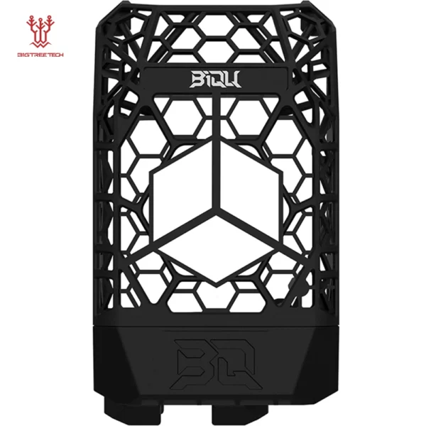 BIQU Panda Jetpack: Black lightweight hollow design front cover with integrated cooling fan duct for Bambu Lab P1/X1