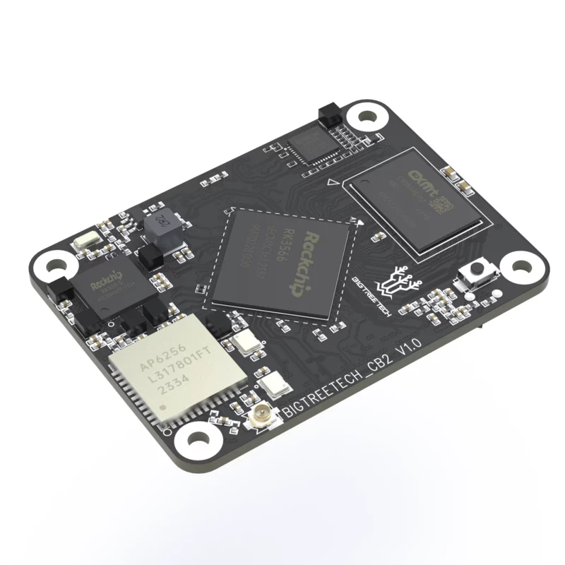 BigTreeTech PI 2 CB2: Black circuit board with electronic components, ideal for Raspberry Pi projects and embedded systems.