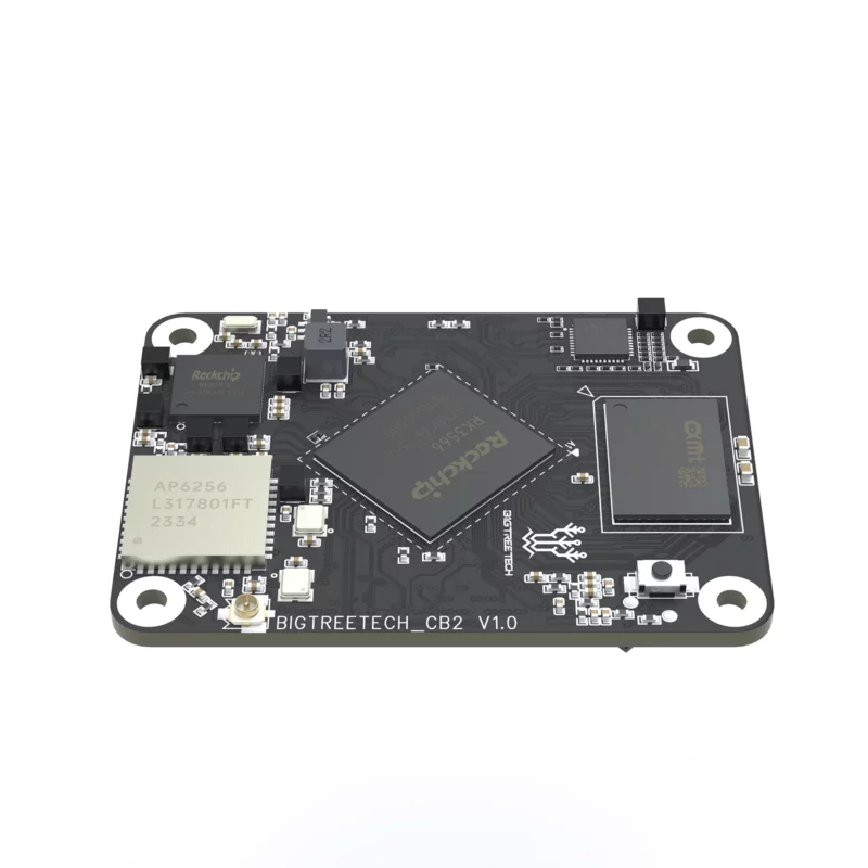 BigTreeTech PI 2 CB2 circuit board featuring RK3566 Rockchip processor and various electronic components.