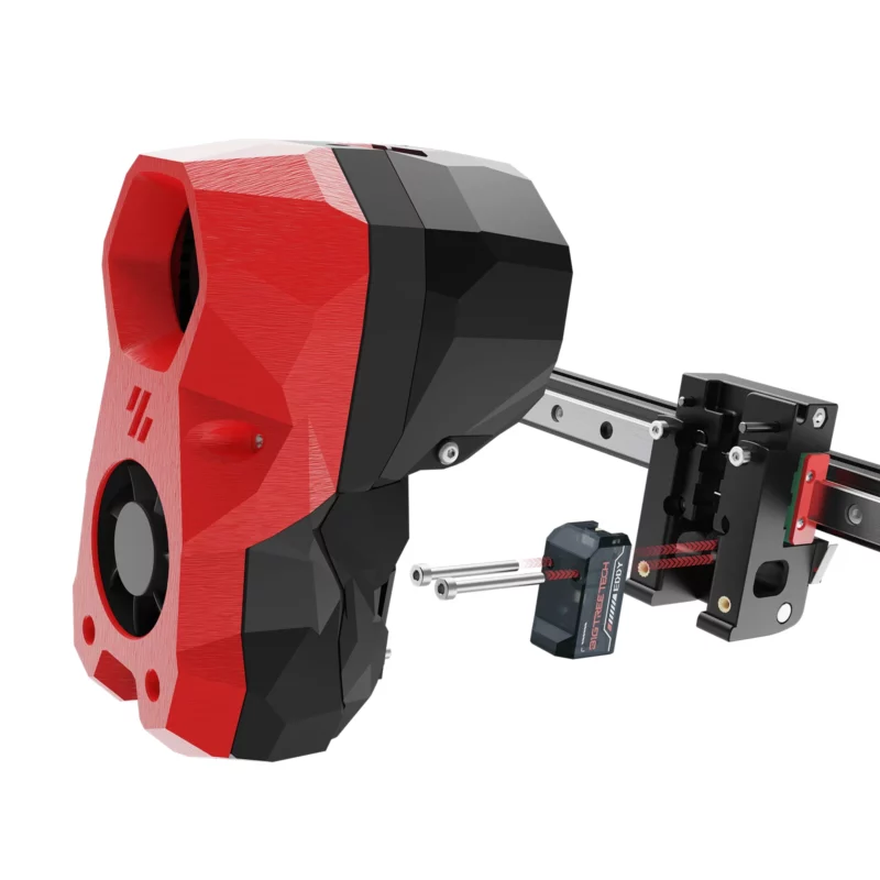 BigTreeTech Eddy 3D printer part, red and black, with linear rail for precise 3D printing