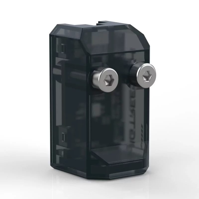 BigTreeTech Eddy: Translucent black 3D printer component with hex screws. Ideal for 3D printing enthusiasts.