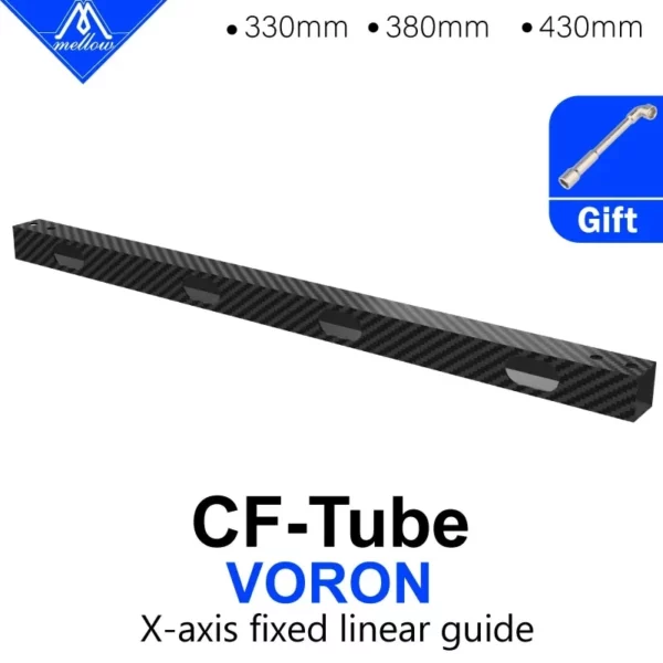 CNC Voron 2.4 CF-Tube carbon fiber square tube for lightweight X-axis linear guide, compatible with MGN9 and MGN12.