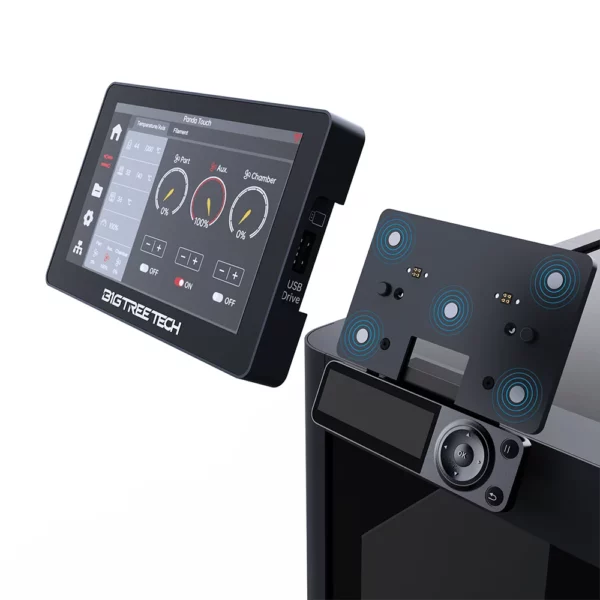 Panda Touch V1.1.1 touch screen interface for 3D printers, with wireless control. Features a 5-inch display.