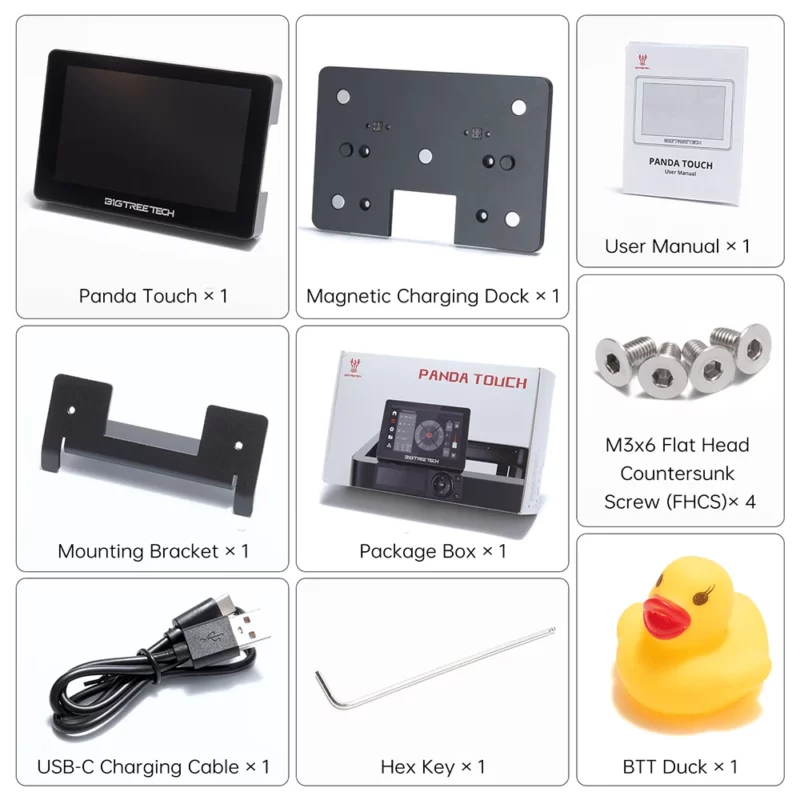 PandaTouchimage_14.webp Panda Touch V1.1.1: 5-inch touch screen with multi-printer control, wireless control, and accessories for Bambu Lab X1, P1, and A1 printers.