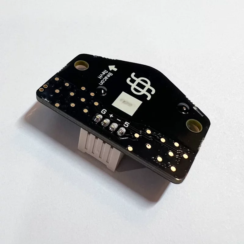 Beacon 3D Sensor Surface Scanner REV H: Black circuit board with connector, for 3D scanning applications. Features Beacon 3D Sensor technology.