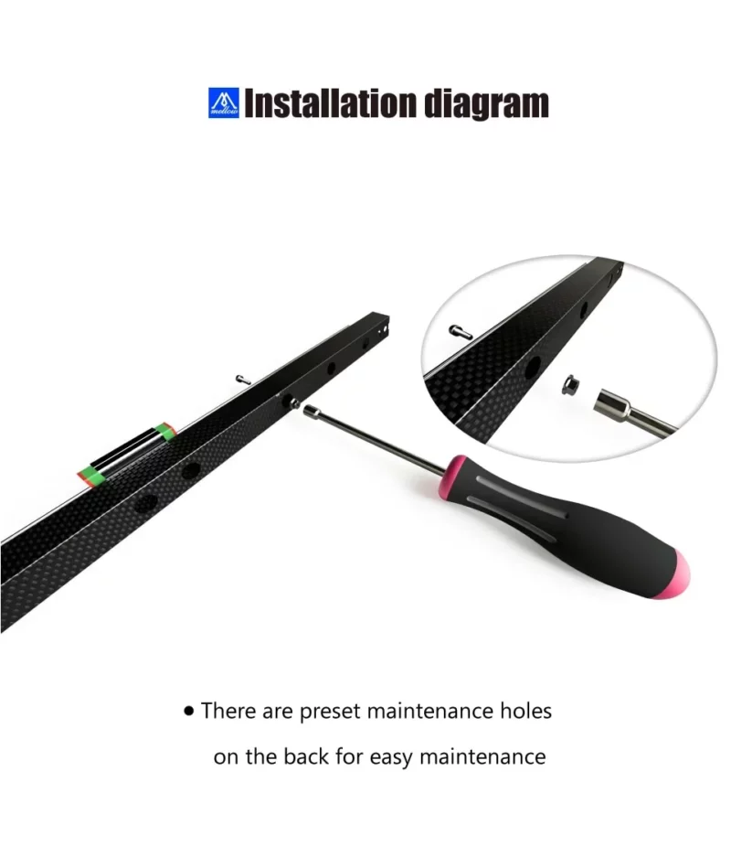 CNC Voron 2.4 CF-Tube Drilling Carbon Fiber Square Tube with maintenance holes for easy CNC maintenance.