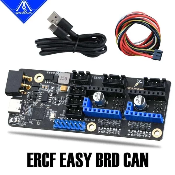 Mellow ERCF EASY BRD Can V1.1 Board Enraged Rabbit Carrot Feeder, including USB cable and wiring for 3D printer upgrade