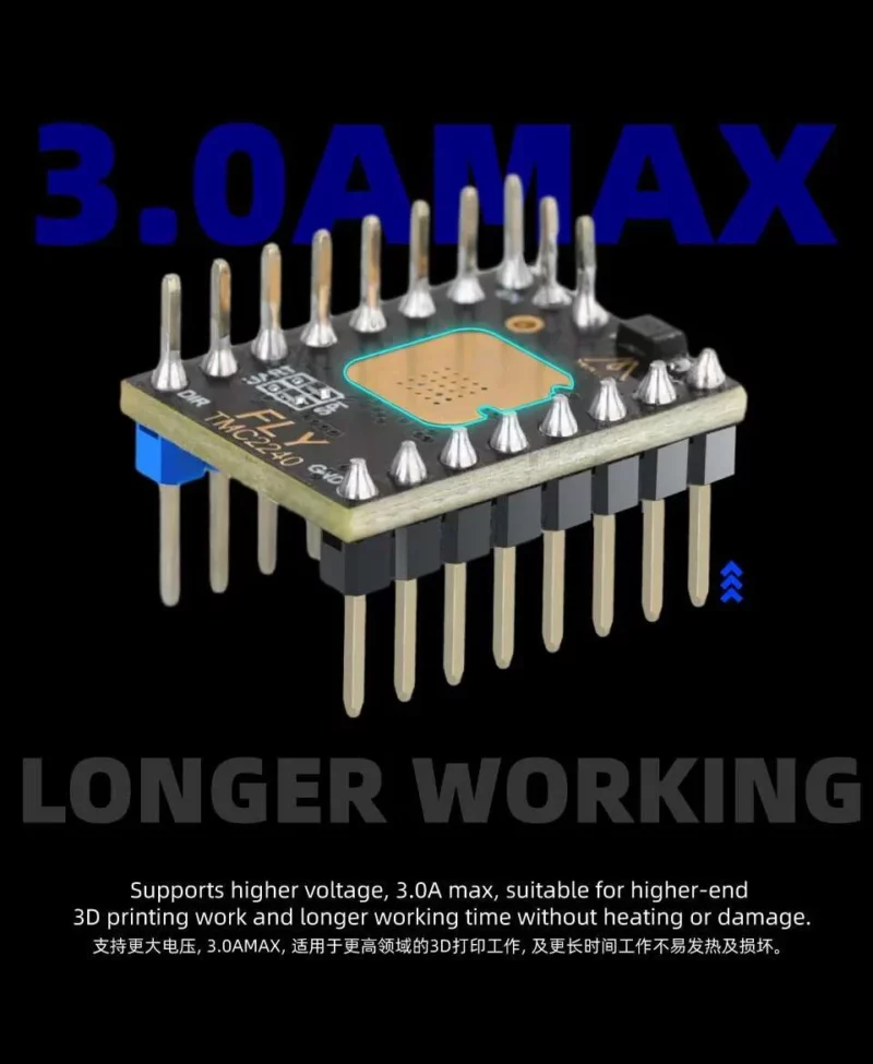 Mellow TMC2240 V1.0 Stepper Motor Driver, silent driver for 3D printers, supports higher voltage and longer working time.