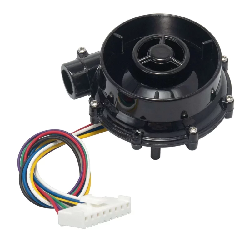 BIQU Universal Turbo Kit: Black Universal blower with multi-colored wires and connector