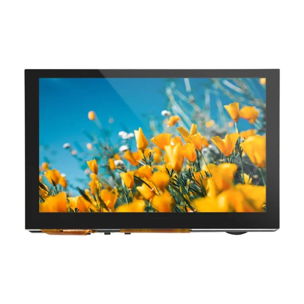 BIGTREETECH HDMI7 display screen showing a field of yellow flowers under a blue sky