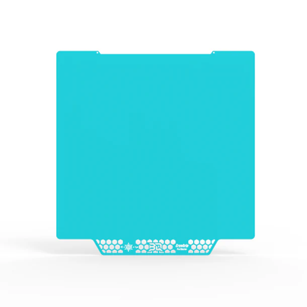 BIQU CryoGrip Pro Glacier Buildplate: Turquoise build surface for 3D printing, featuring a textured design for excellent adhesion.