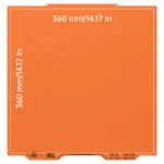 BIQU CryoGrip Pro Glacier Buildplate: Orange 360mm square build plate for PLA & PETG 3D printing