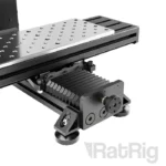 Rat Rig Mill: Precision CNC mill with a black anodized aluminum frame, adjustable height, and a perforated work surface.