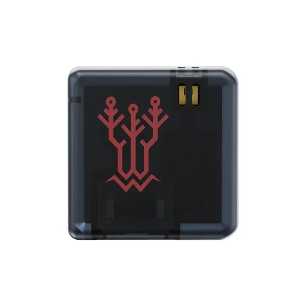 Panda Sense device: Black square device with red logo and gold connectors, a smart sensor for baby monitoring.