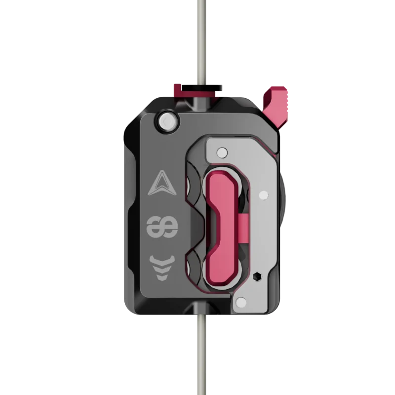 DXC Extruder: Gray and red metal 3D printer extruder, a key component for 3D printing, featuring the DXC Extruder.