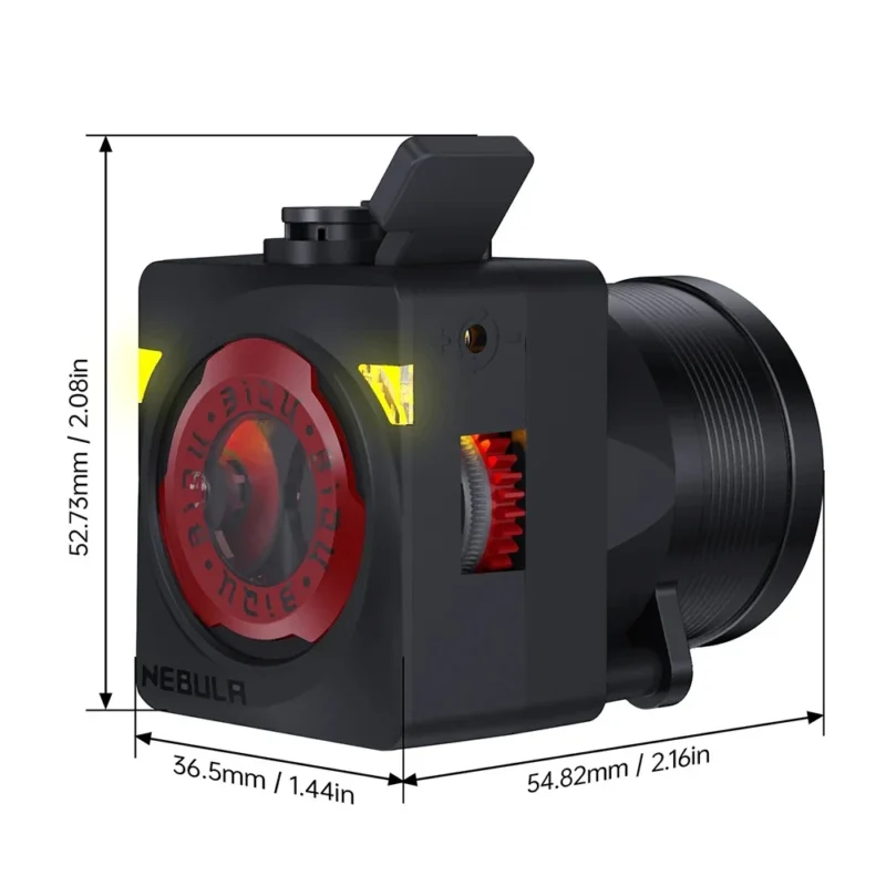 Nebula Dual Gear Extruder: High-precision 3D printer extruder with red gear and internal mechanism, black housing.