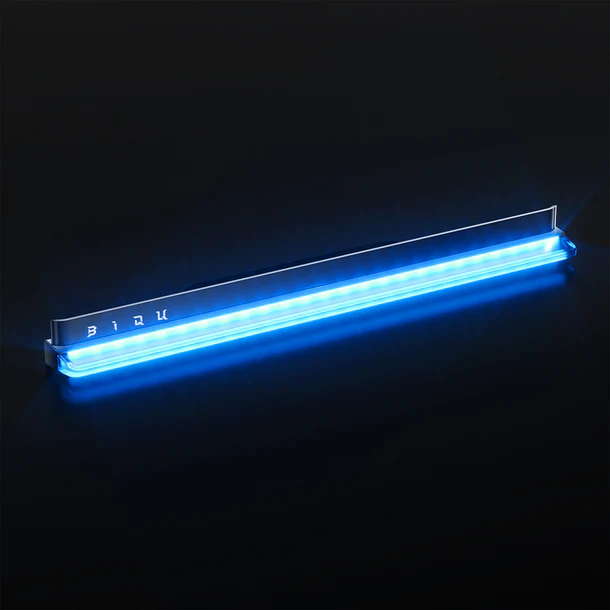 Panda Status Customizable RGB light bar with blue LED illumination, perfect for PC case or desk setup