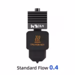 SF/HF H2D Hotend 0.4mm nozzle for 3D printer. Features a hardened steel design and caution hot label.