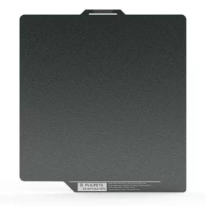 Black PLA/PETG 3D printing build plate with a textured surface and handle.