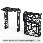 Panda_Jetpack_Back_Shell 2 Panda Jetpack V2 back shell set. Open, geometric design. Replacement part for jetpack construction.