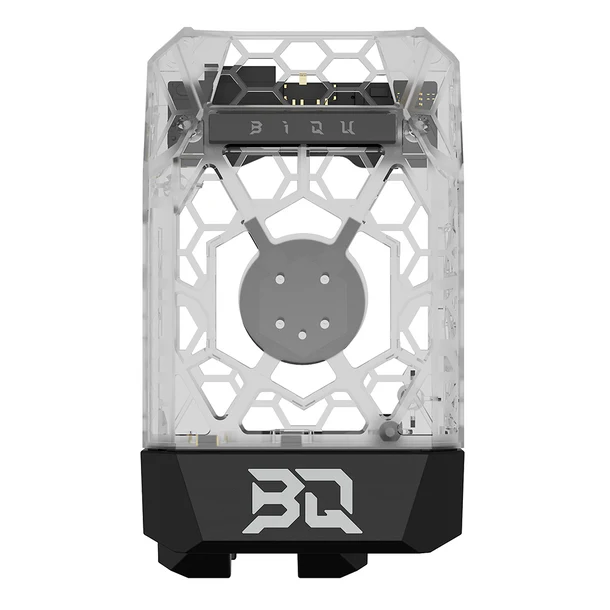 Panda_Jetpack_V2_ 08_a3cfbfd8 0f83 4267 Ba27 0b8a53ca59d2 BIQU Panda Jetpack V2: 3D printer part with clear enclosure and BIQU logo on the base.