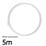 Star Shaped Japanese PTFE Tube, 4mm OD, translucent white tubing.
