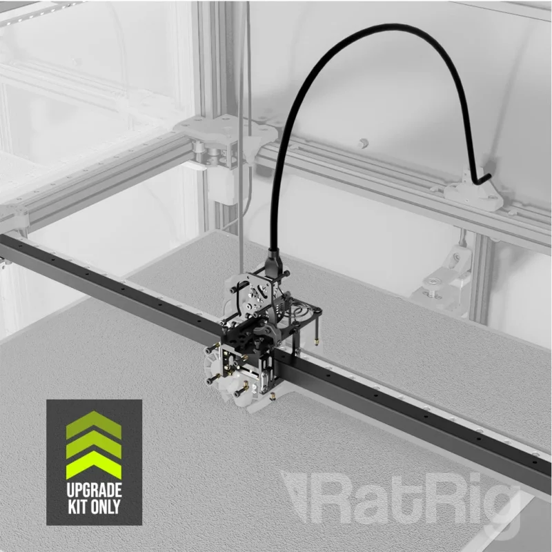 Rat Rig V-Core 4.1 Upgrade Kit: Close-up view of the upgrade components mounted on a 3D printer frame.