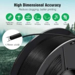 SUNLU ASA 1kg 1.75mm filament - Black: High dimensional accuracy, smooth printing, less stringing, warping, no bubbles or tangles.