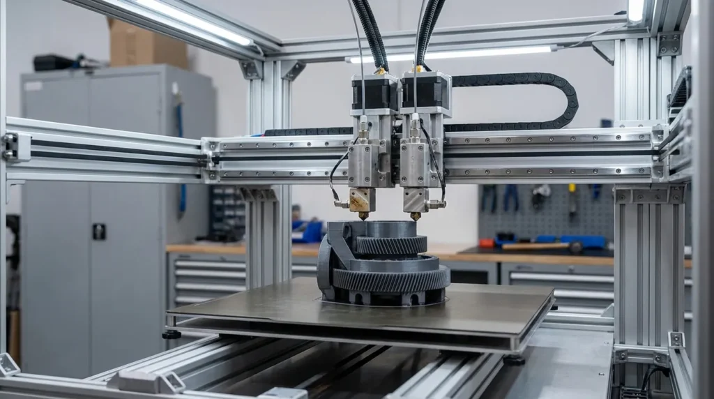 Folded colorful t-shirts on a shelf, spring fashion clothing storage