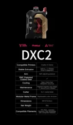 DXC2 Extruder: Creality K2 Series compatible, featuring stable extrusion, self-adjusting arm, and open-frame cooling