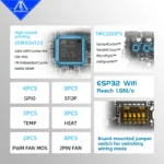 FLY E3 PRO Ultra Control Board: High-speed printing, STM32H723, ESP32 Wifi, TMC2209*5, board-mounted jumper switch.