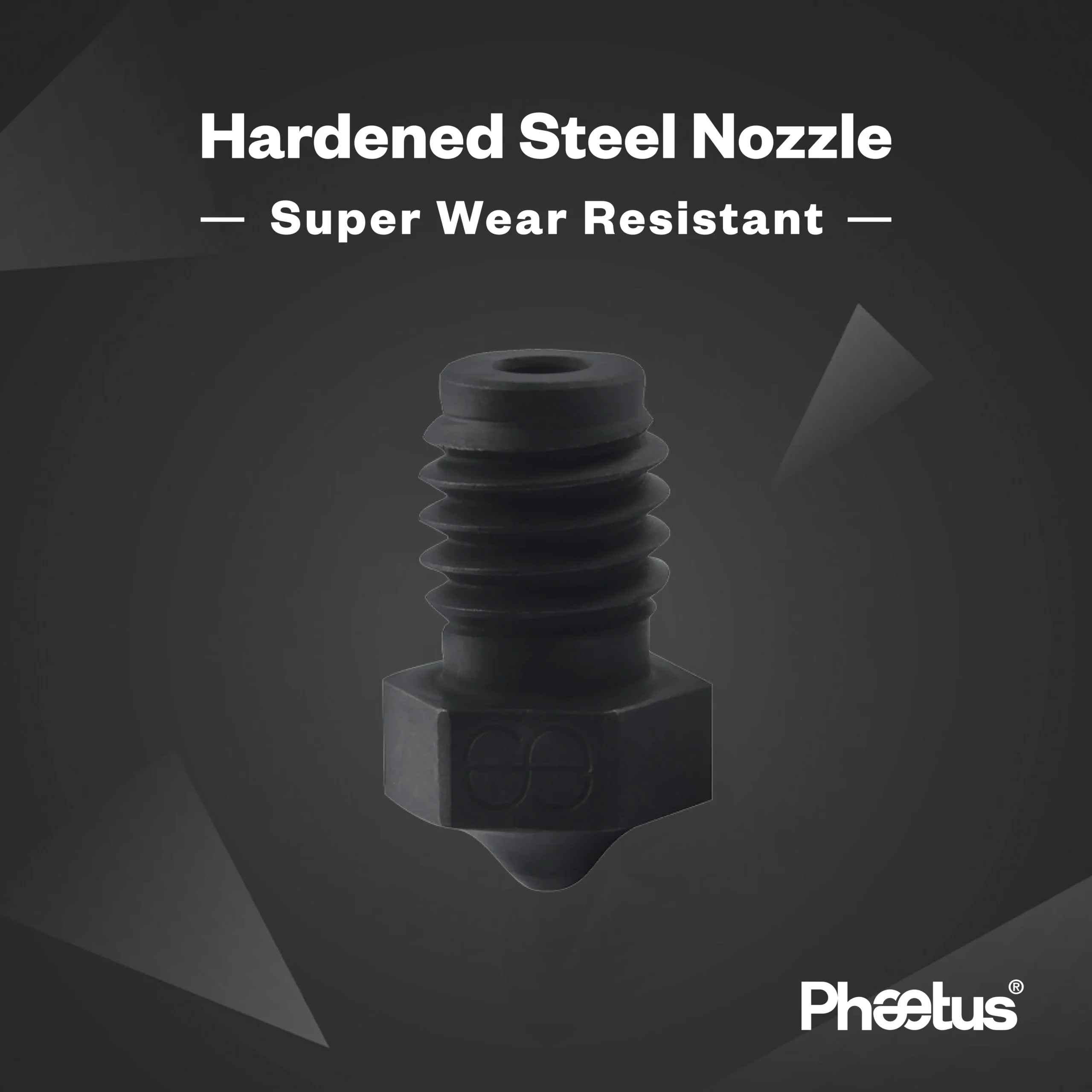 PS Hardened Steel Nozzle: Super wear-resistant 3D printer nozzle.