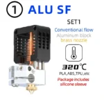NF-Crazy Hotend: 3D printer hotend with aluminum block, brass nozzle, heatsink, and silicone sleeve for PLA, ABS, TPU