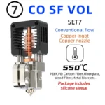 NF-Crazy Hotend: 3D printer hotend with copper ingot, copper nozzle, and silicone sleeve, rated to 550°C