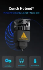 Conch Hotend H2D M4 EndCoat Nozzle_0.4mm: Phaetus Conch hotend for Bambu Lab H2D/A1/A1 mini, wear-resistant with stable extrusion and removable nozzle.